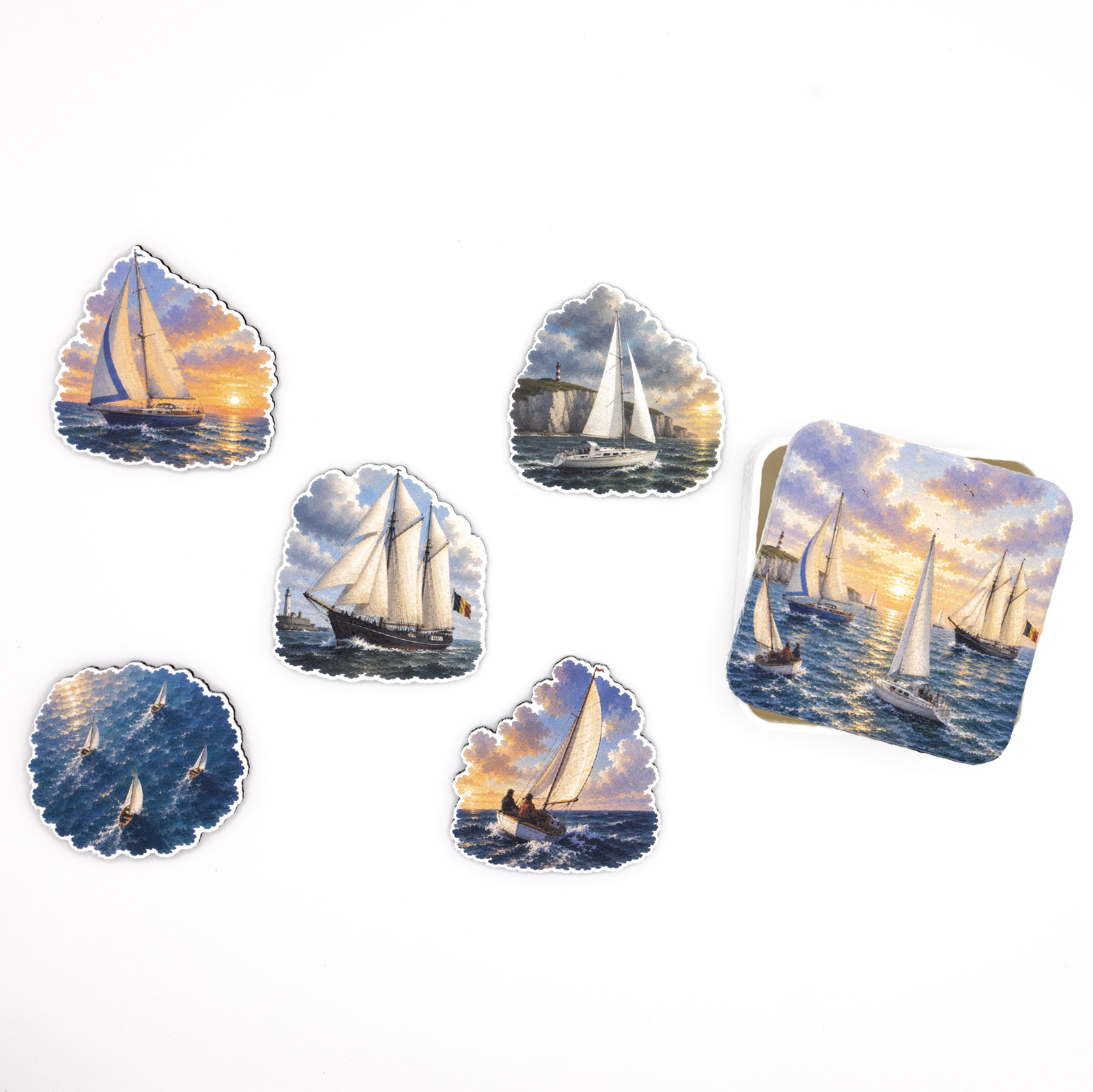 Sailboats magnet set #1, image 1 of 2